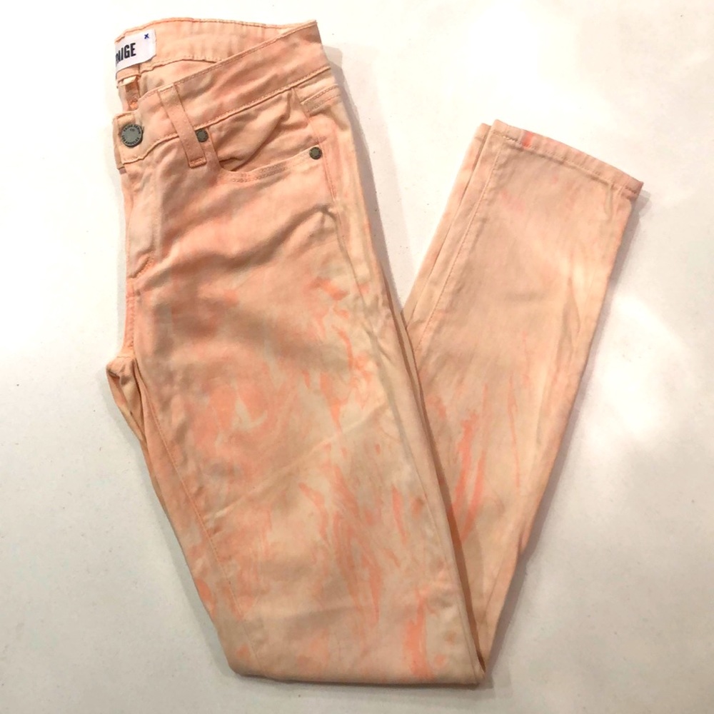 PAIGE Tie Die Swirl Cropped Skinny Sz 27